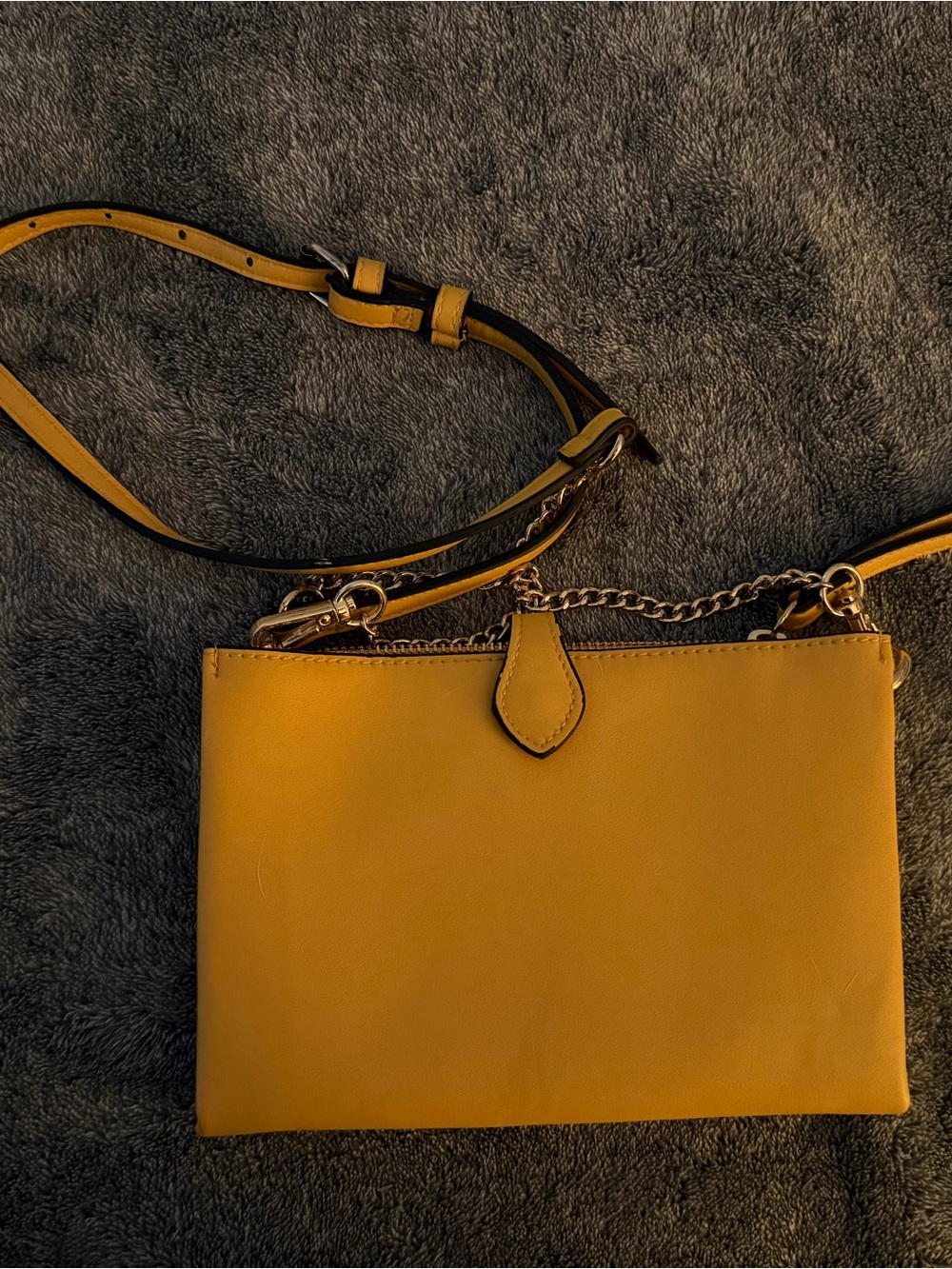 A New Day mustard yellow crossbody bag with gold chain-faux leather strap